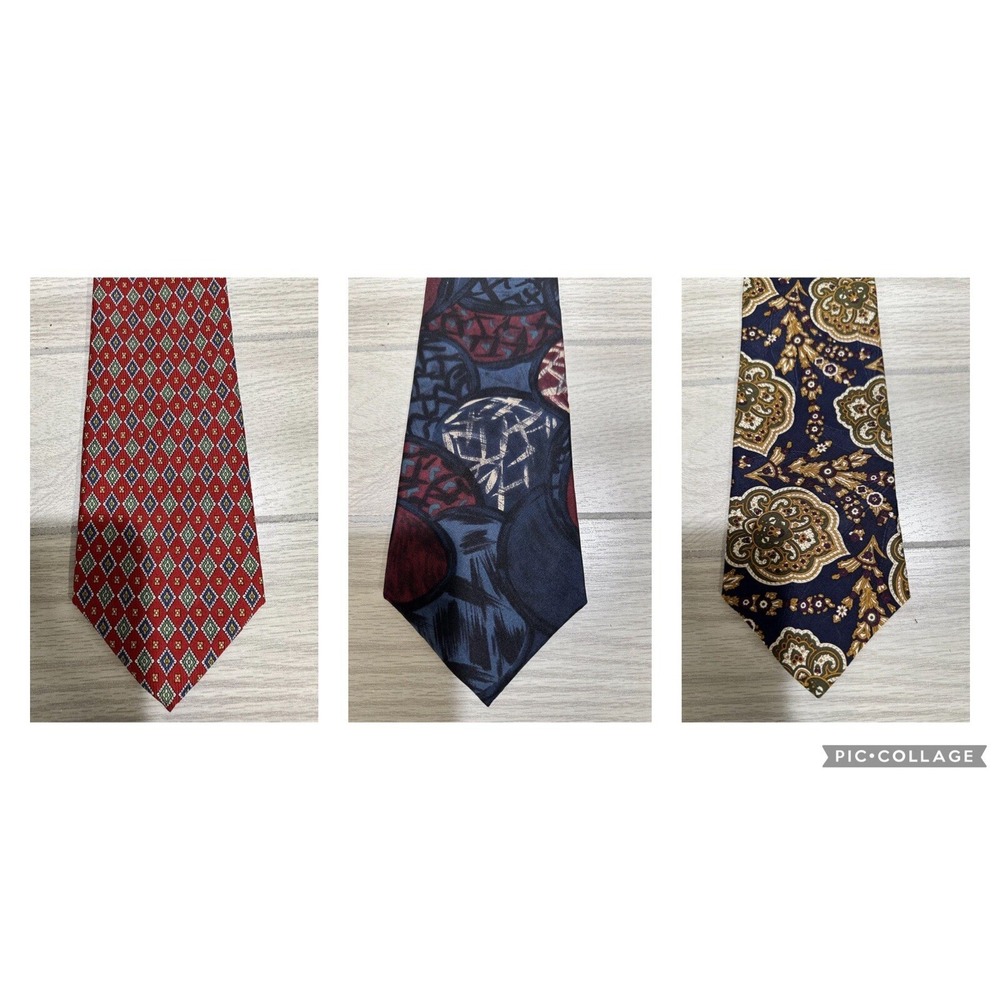 Neck Tie Custom Bundle (Set of 3) Various Patterns,‎ Materials & Lengths - Set J